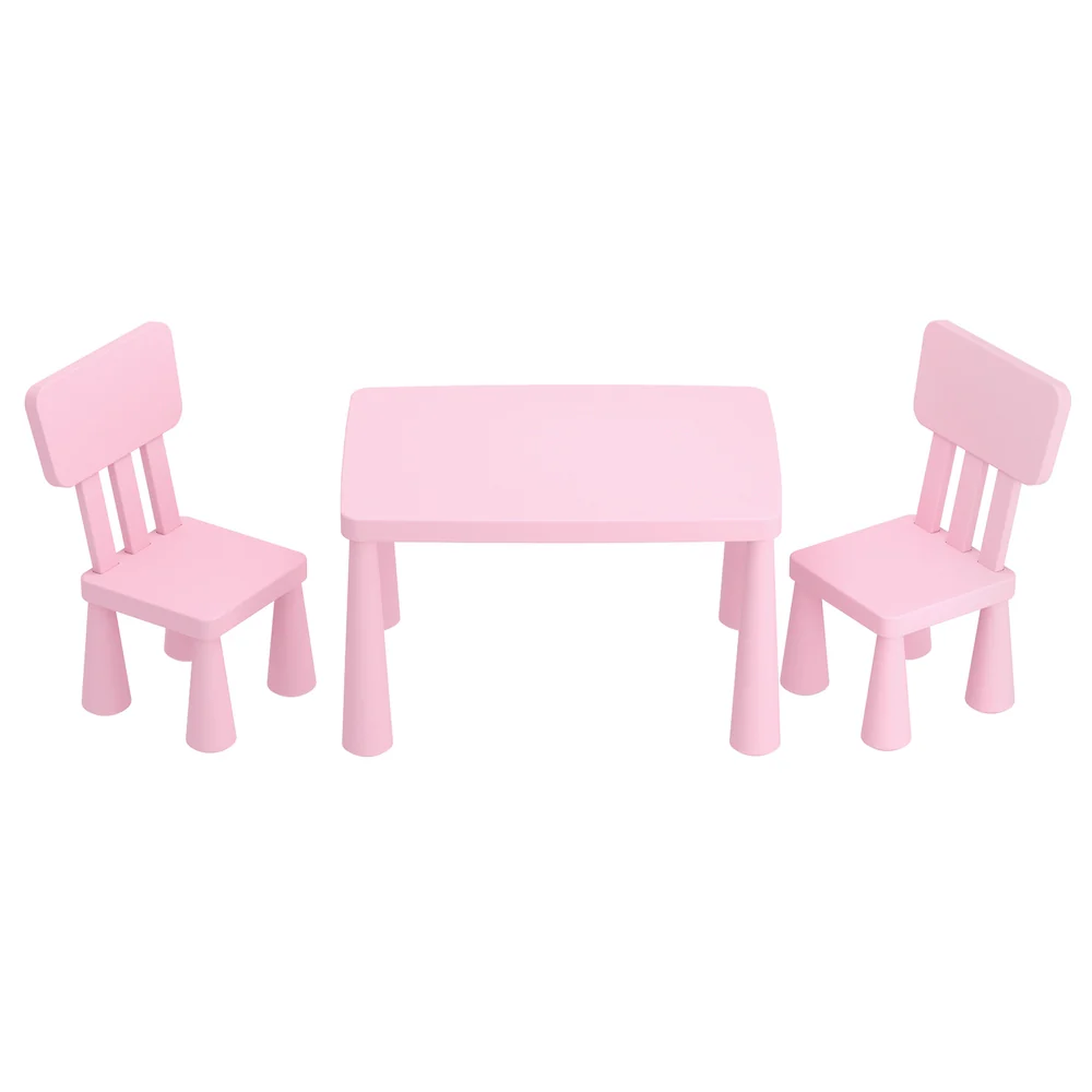 1 Keezi Kids Table and 2 Chairs Set Pink - Image 3