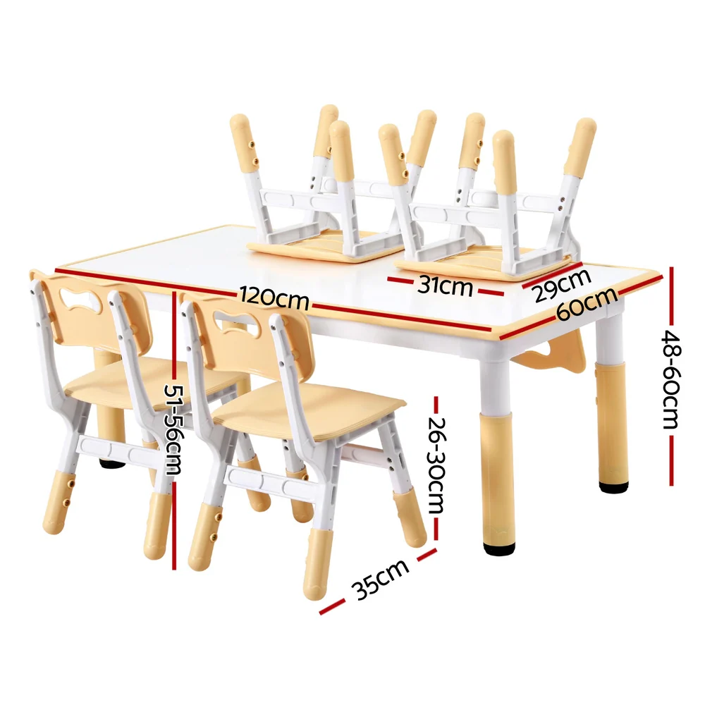 1 Keezi Kids Table and 4 Chairs Set Graffiti - Image 2