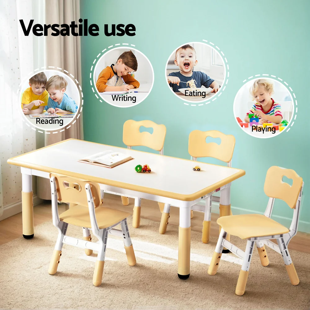 1 Keezi Kids Table and 4 Chairs Set Graffiti - Image 4