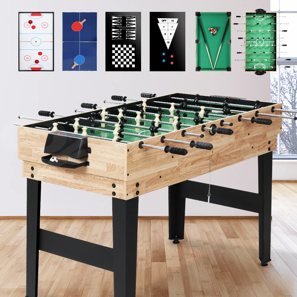 10-in-1 Games Table Soccer Foosball Pool Table Tennis Air Hockey Chess Cards - Image 7