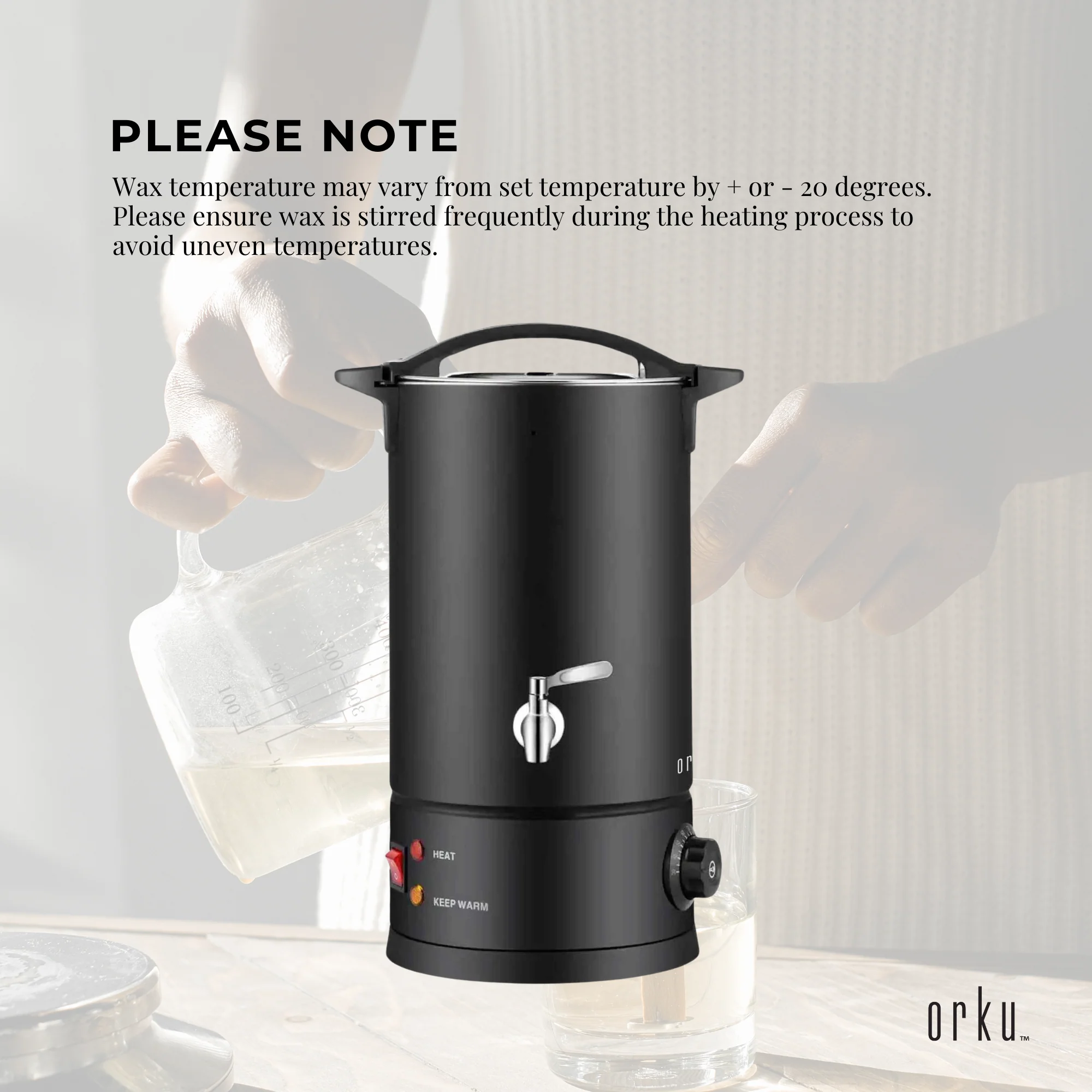 10L Candle Wax Heater Black With Tap - Soy Wax Melter Candle Making Pot - Image 8