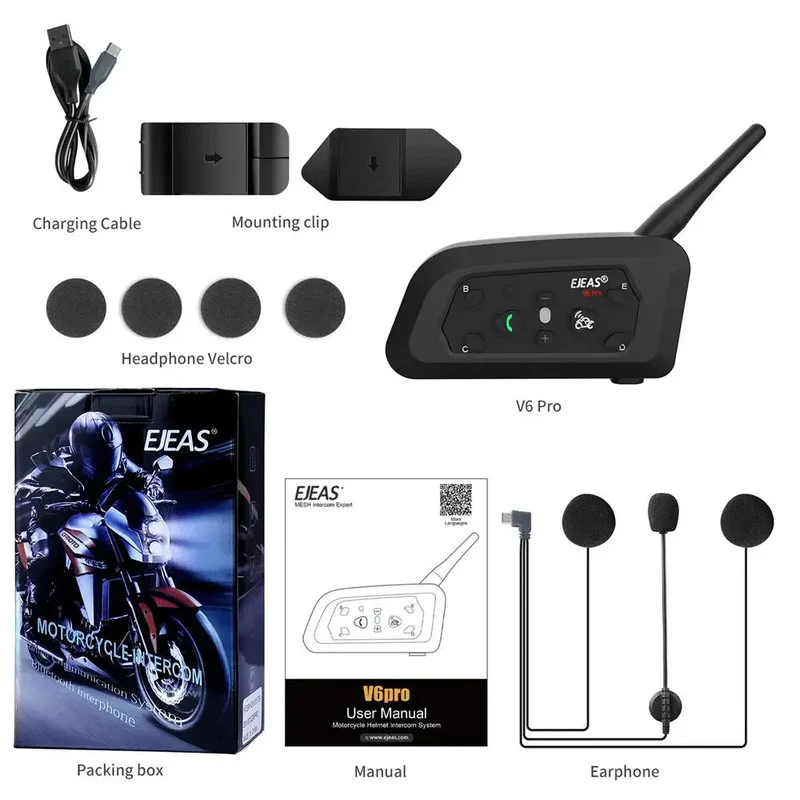 1200M Bluetooth Motorcycle Helmet Intercom Headset - Image 10