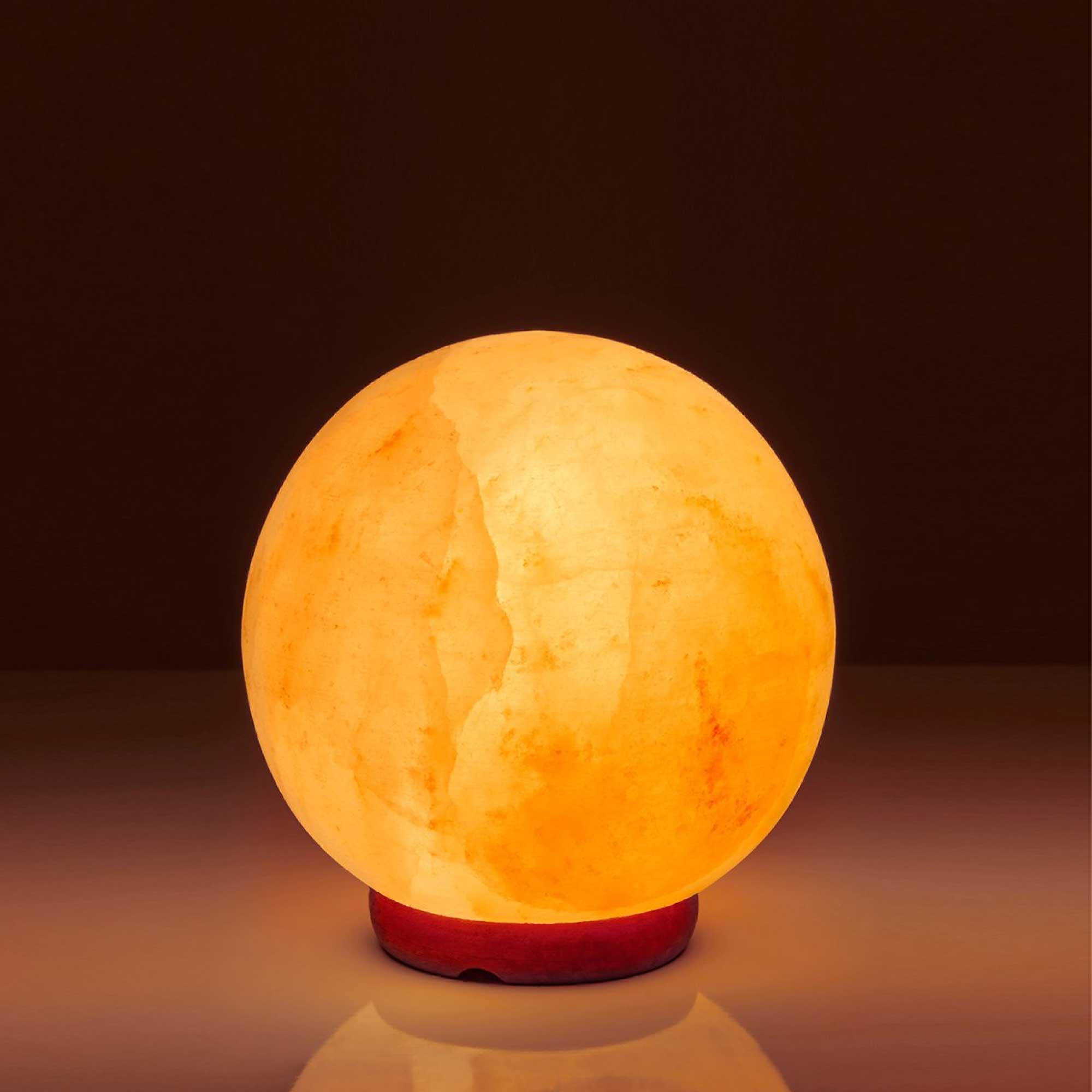 12V 12W 5" Ball Himalayan Pink Salt Lamp Carved Rock Crystal Light Bulb On/Off - Image 5