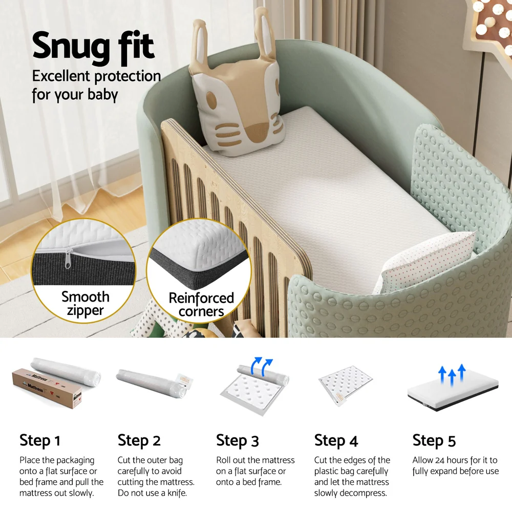 13cm Giselle Baby Cot Mattress Gel Foam - Image 6