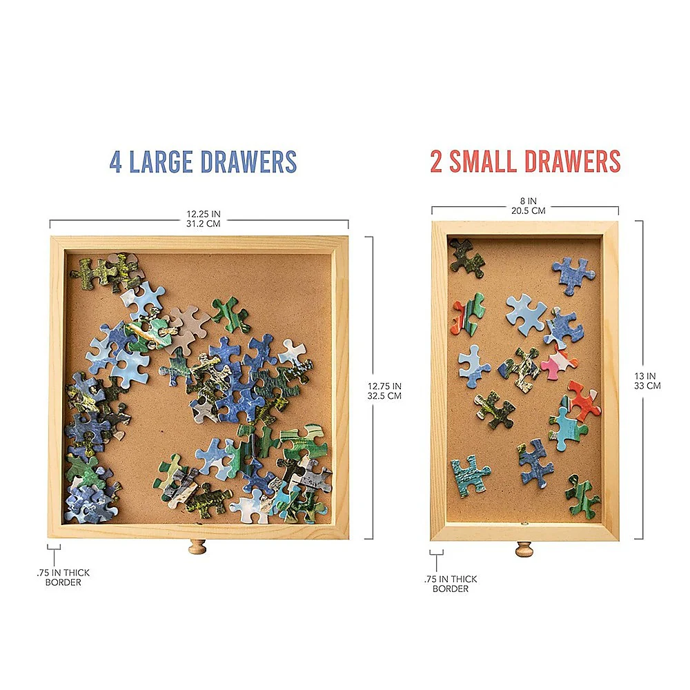 1500 Piece Rotating Wooden Jigsaw Puzzle Table 6 Drawers Board - Image 13