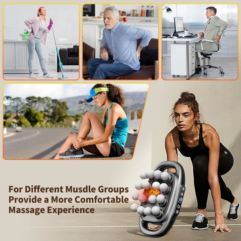 16-Head Massage Gun Set, Deep Tissue Percussion Massager with 3 Modes & 30 Intensities,Quiet Muscle Massage Gun for Back,Shoulders, Legs, Foot, Body Muscle Pain Relief Christmas gifts - Image 4