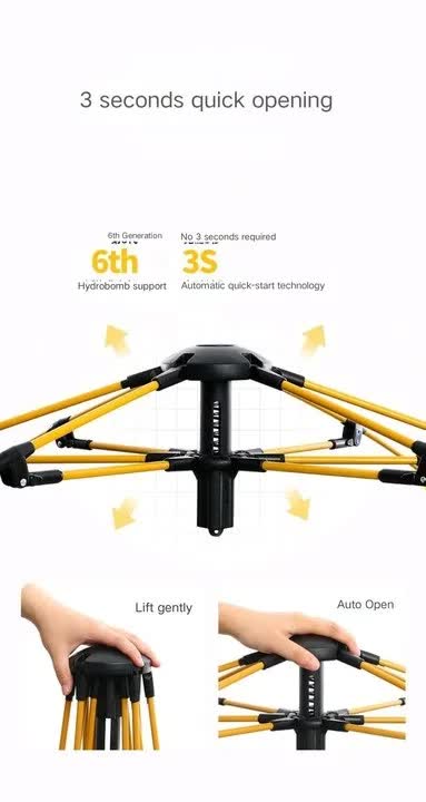 210*200*135cm Outdoor Family Instant Ultralight Portable Folding Popup Waterproof Oxford Fiberglass Automatic Tent For Camping Events - Image 3