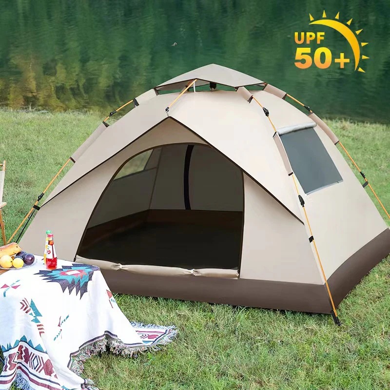 210*200*135cm Outdoor Family Instant Ultralight Portable Folding Popup Waterproof Oxford Fiberglass Automatic Tent For Camping Events - Image 4