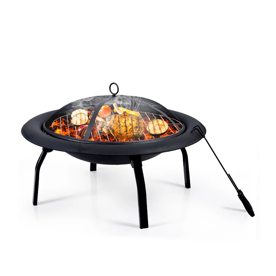 22" Outdoor Fire Pit BBQ Grill Fireplace Small