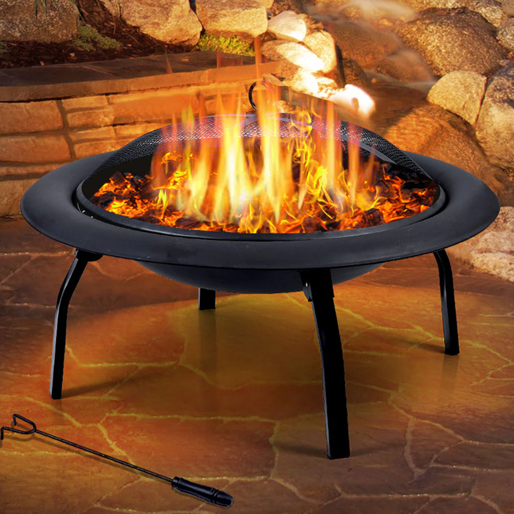 22" Outdoor Fire Pit BBQ Grill Fireplace Small - Image 7