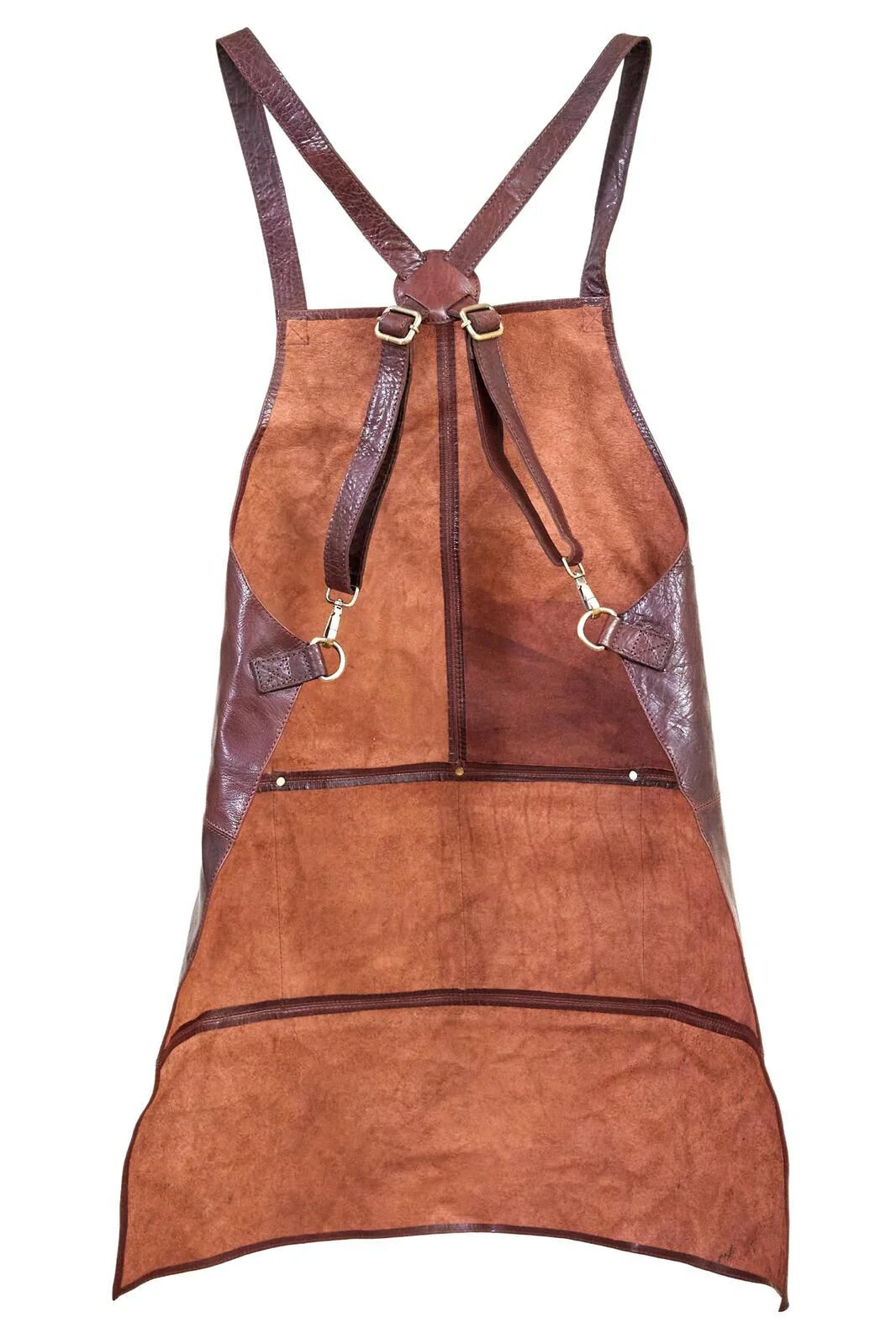 2x Pierre Cardin Professional Leather Apron Butcher Woodwork Barber - Chestnut - Image 4