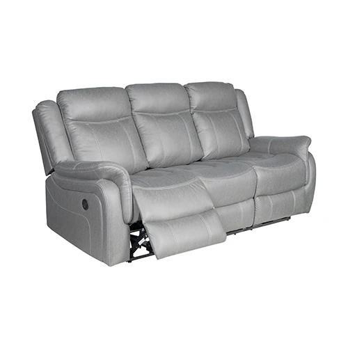 3-2-1 Seater Finest Grey Fabric Recliner Sofa Sturdy Construction Metal Mechanism - Image 3