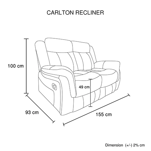 3-2-1 Seater Finest Grey Fabric Recliner Sofa Sturdy Construction Metal Mechanism - Image 5