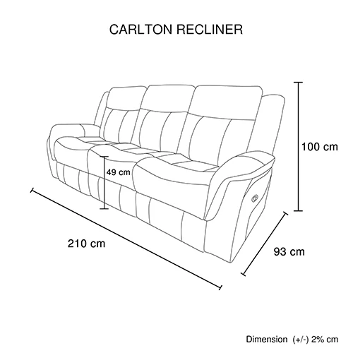 3-2-1 Seater Finest Grey Fabric Recliner Sofa Sturdy Construction Metal Mechanism - Image 6
