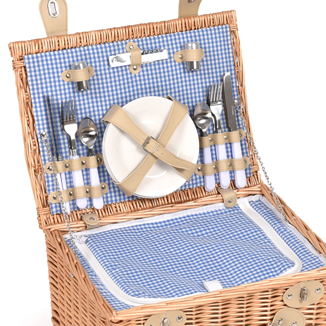4 Person Picnic Basket Baskets Set Outdoor - Image 4