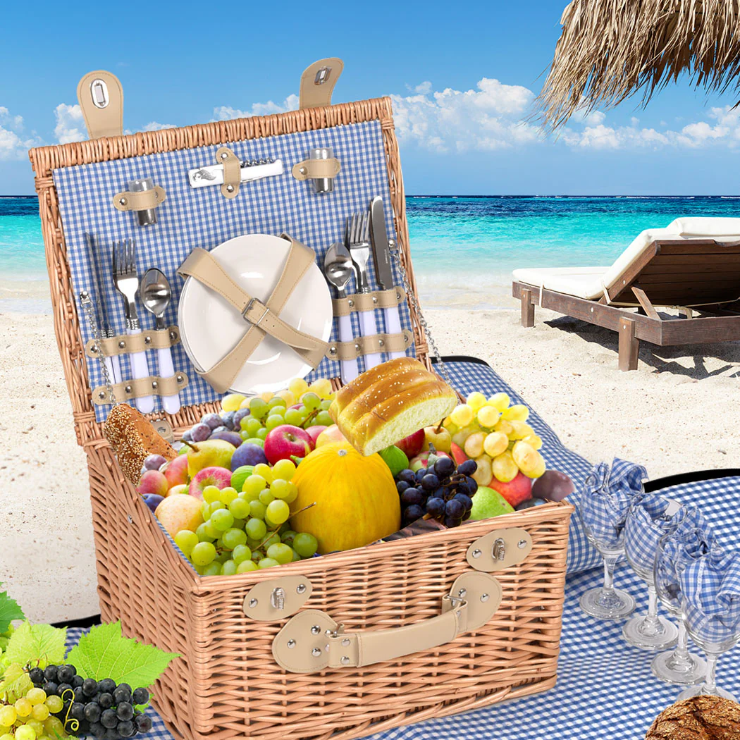 4 Person Picnic Basket Baskets Set Outdoor - Image 6