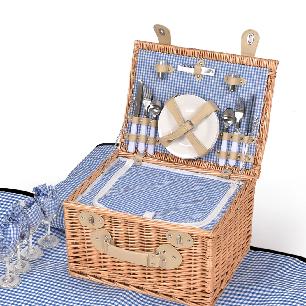 4 Person Picnic Basket Baskets Set Outdoor - Image 7