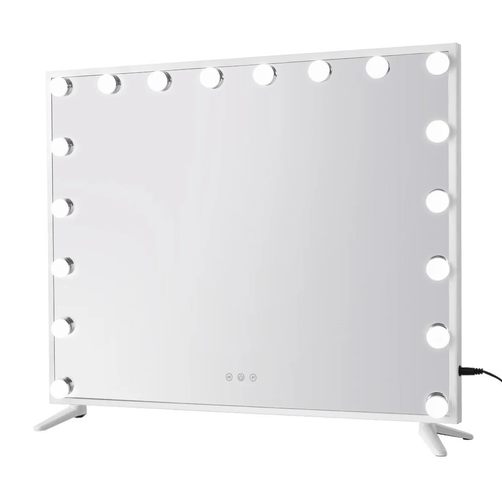 80x65cm Embellir Makeup Mirror Hollywood Vanity with LED Light White Frame - Image 7
