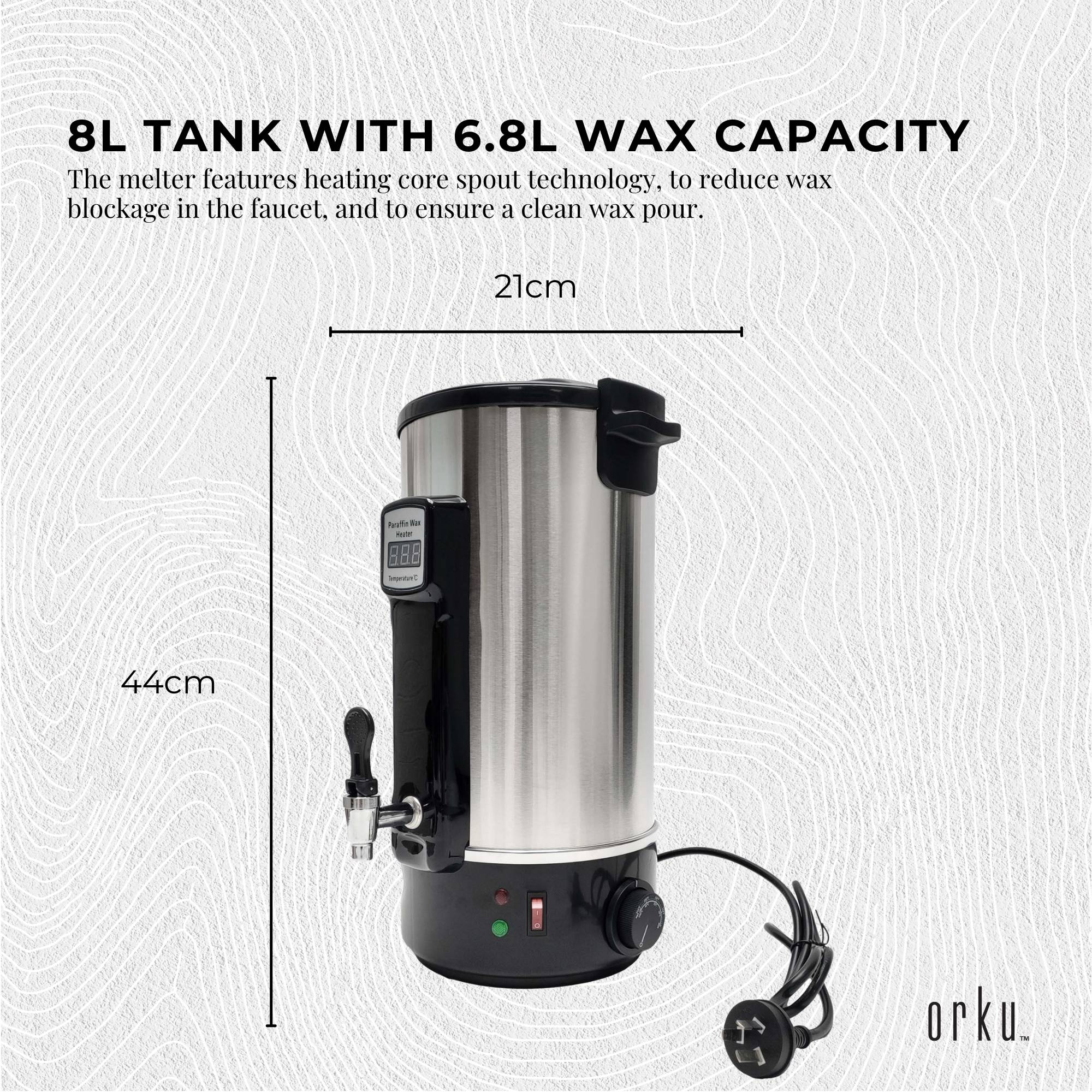 8L Orku Candle Wax Heater With Core Heating Tap - Electric Warmer Melter Pot - Image 3