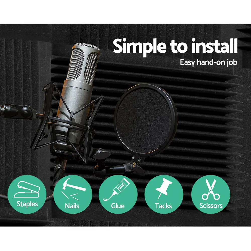 Alpha Acoustic Foam 40pcs 30x30x5cm Sound Absorption Proofing Panel Studio Wedge - Image 6
