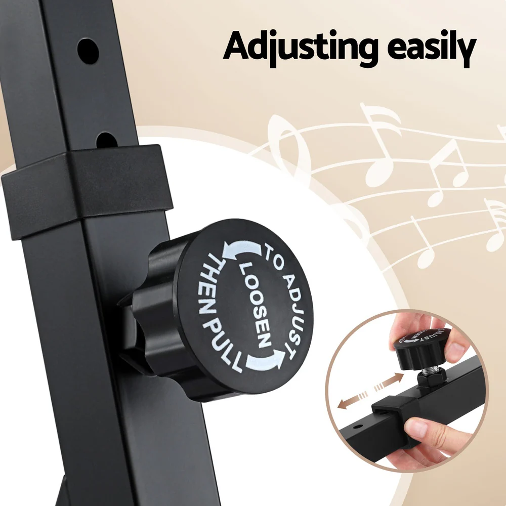 Alpha Heavy Duty Adjustable Piano Stand with Lockable Wheels Z-Stand Black - Image 6