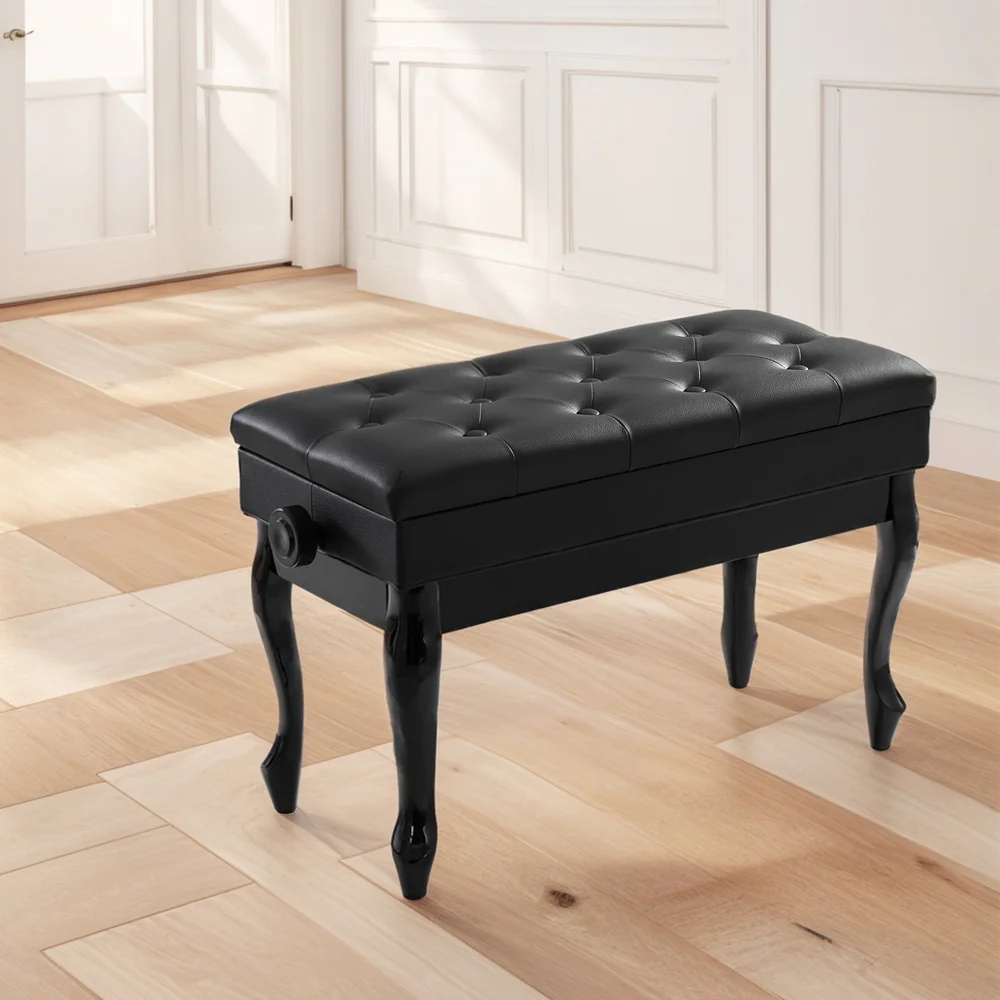 Alpha Piano Bench Stool Adjustable Height Keyboard Seat - Image 7