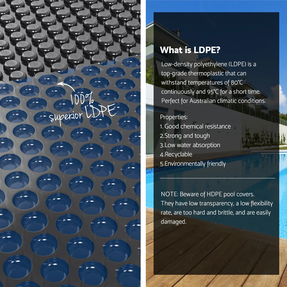 Aqua Buddy Pool Cover 10x4m 600 Micron Swimming Pool Solar Blanket Blue Black - Image 4