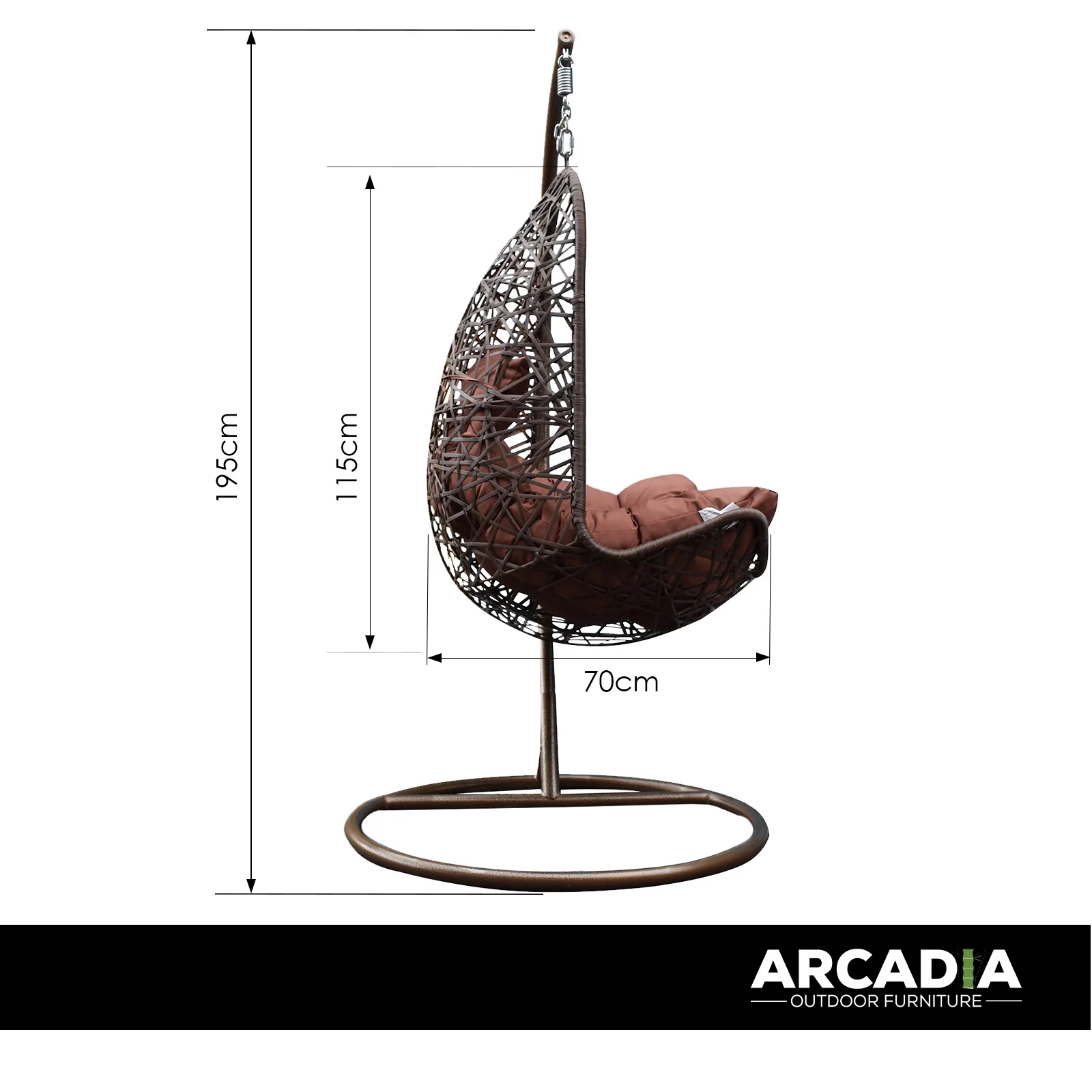 Arcadia Furniture Egg Chair - Brown and Coffee - Image 4