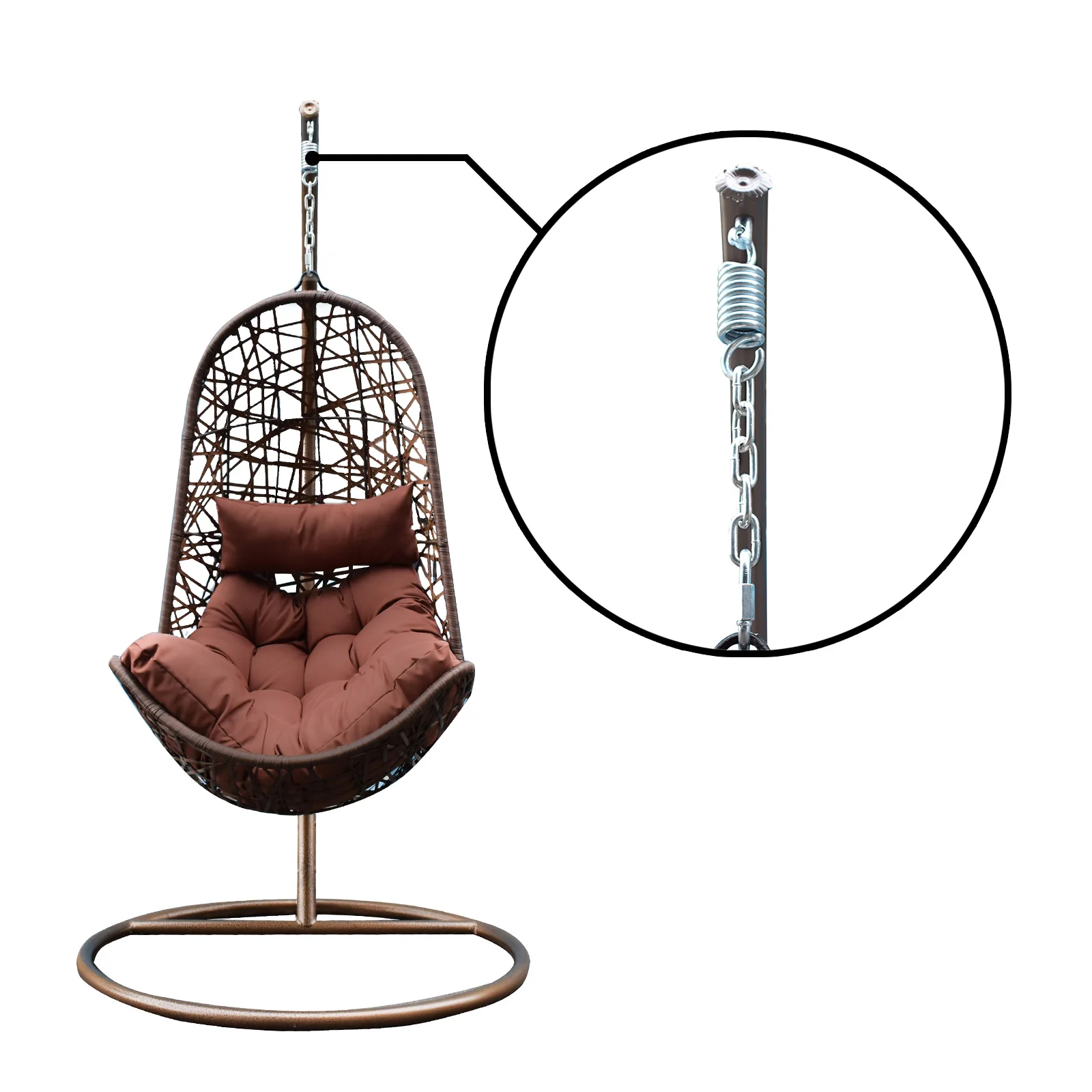 Arcadia Furniture Egg Chair - Brown and Coffee - Image 7