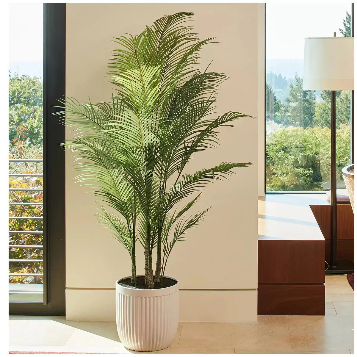 Artificial Palm Tree In Ribbed Pot 2M - Image 3