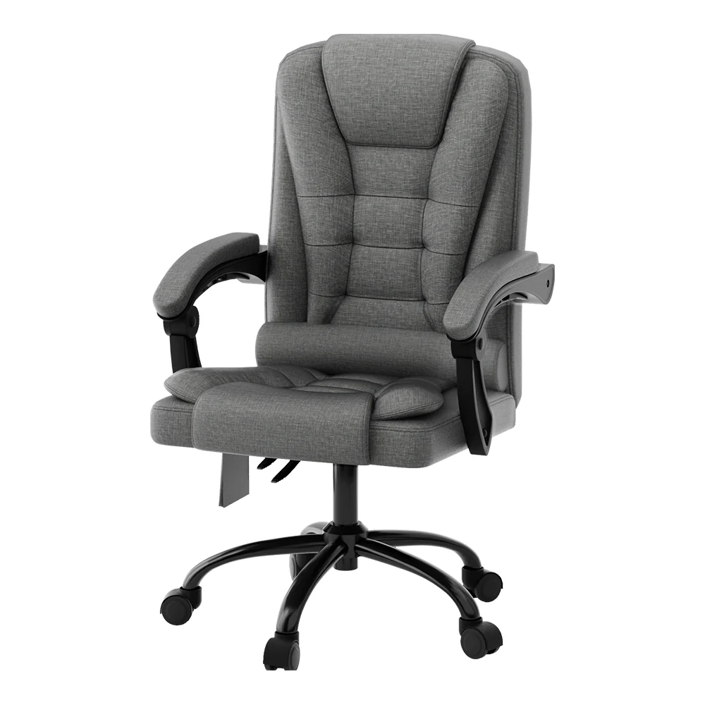 Artiss 2 Point Massage Office Chair Fabric Black - Image 7