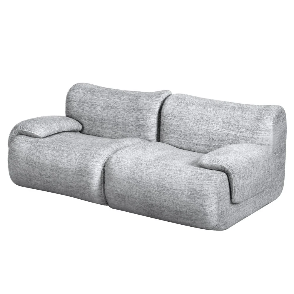 Artiss 2 Seater Sofa Modular Sectional Sofas Couch Bed No Assembly Living Room Grey - Image 4
