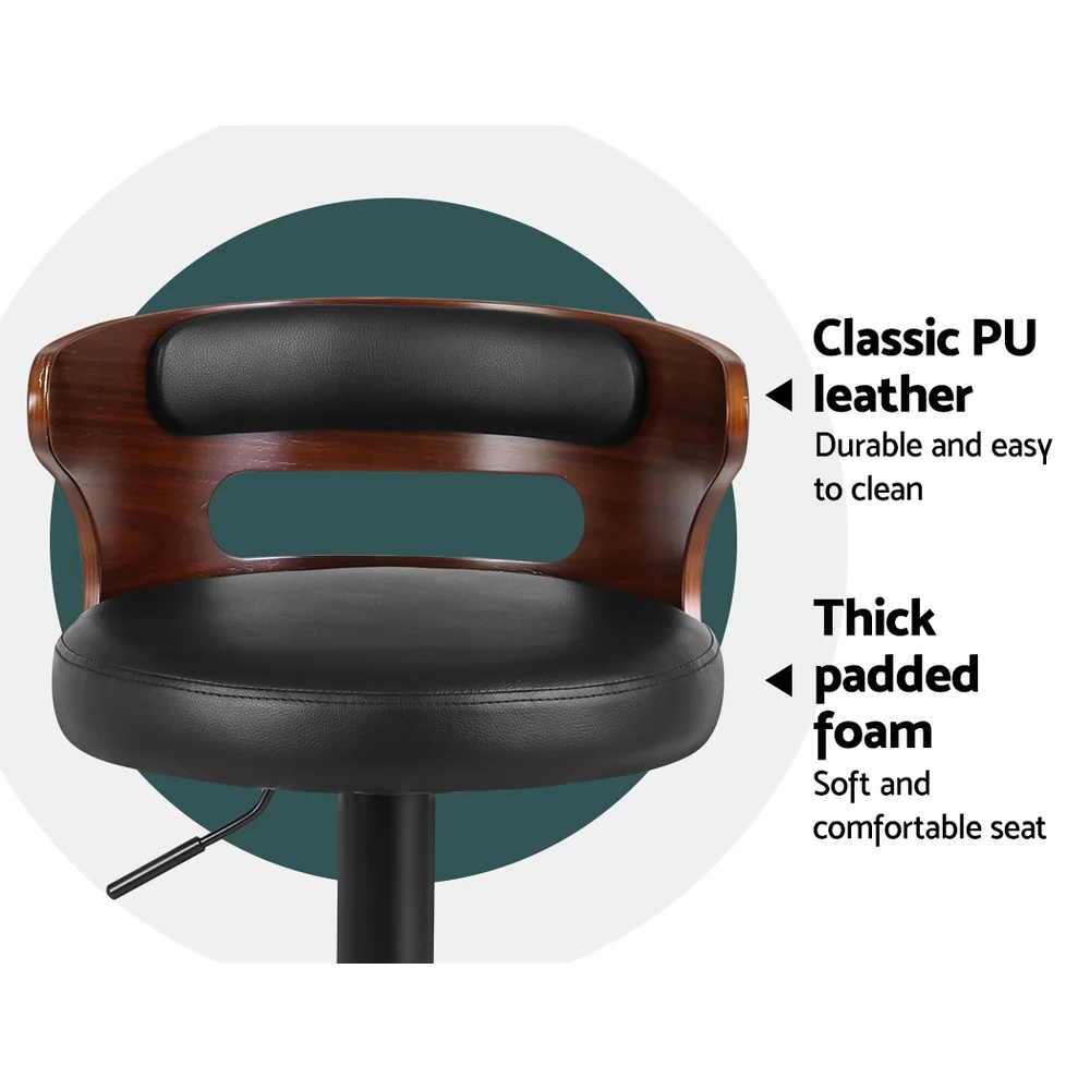 Artiss 2x Bar Stools Gas Lift Faux Leather - Image 6