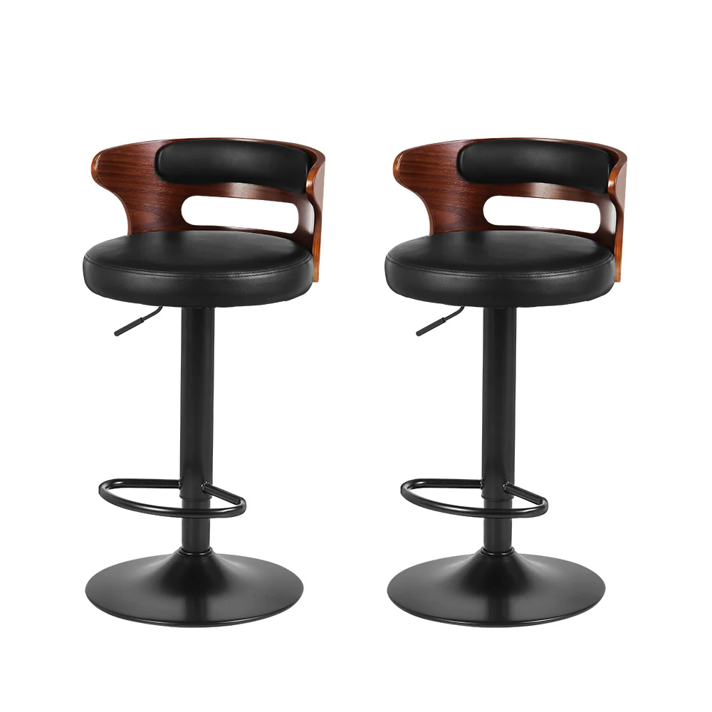 Artiss 2x Bar Stools Gas Lift Faux Leather - Image 7