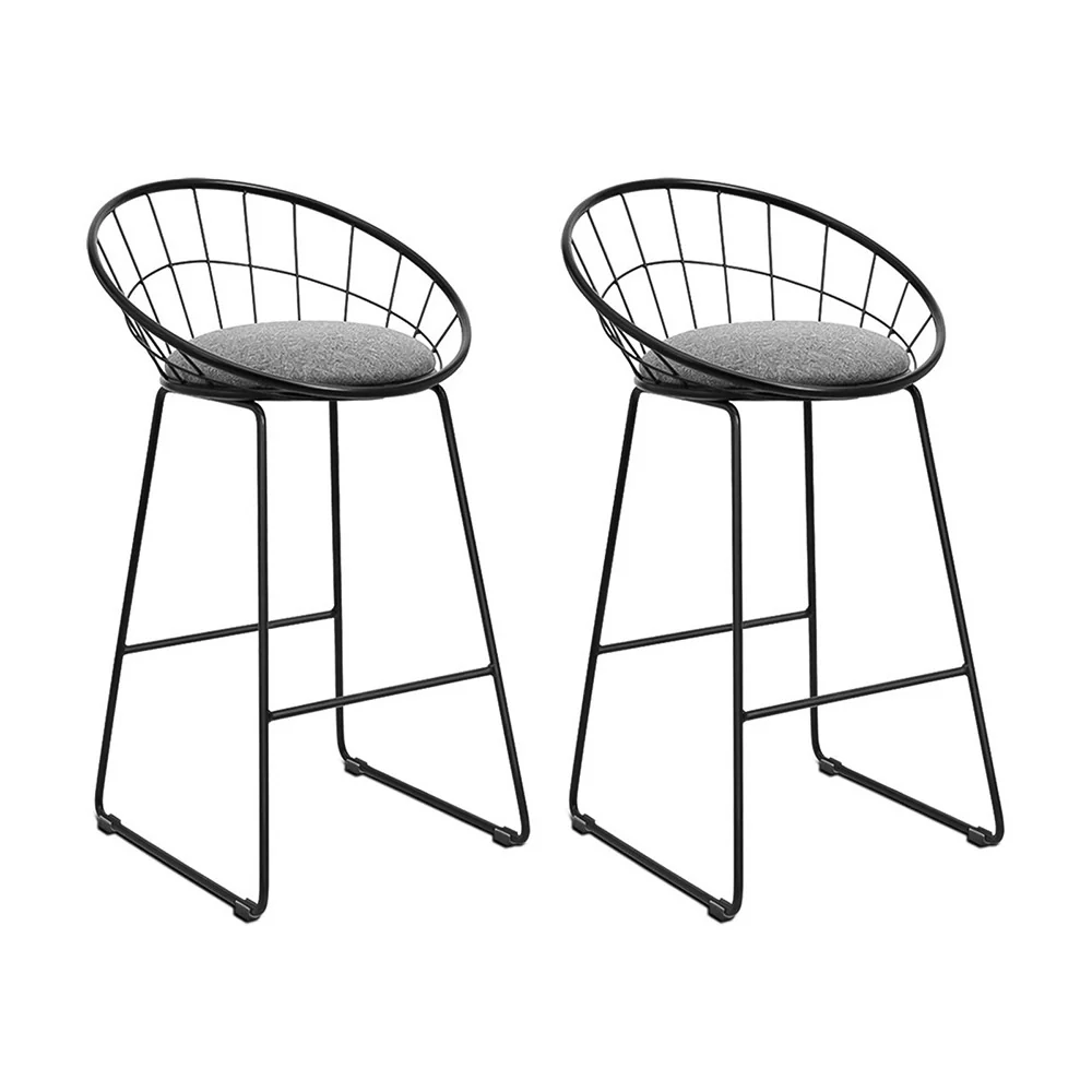 Artiss 2x Bar Stools Padded Seat Metal - Image 8