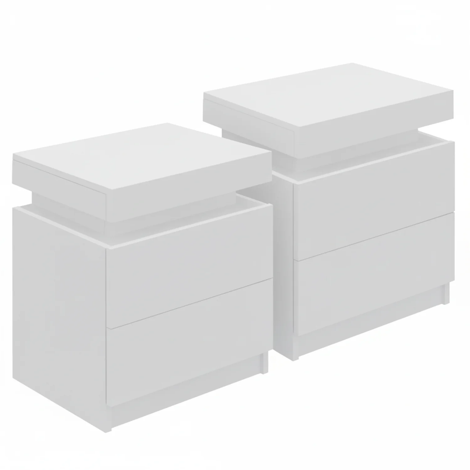 Artiss 2X Bedside Table 2 Drawers Lift-up Storage White - Image 7