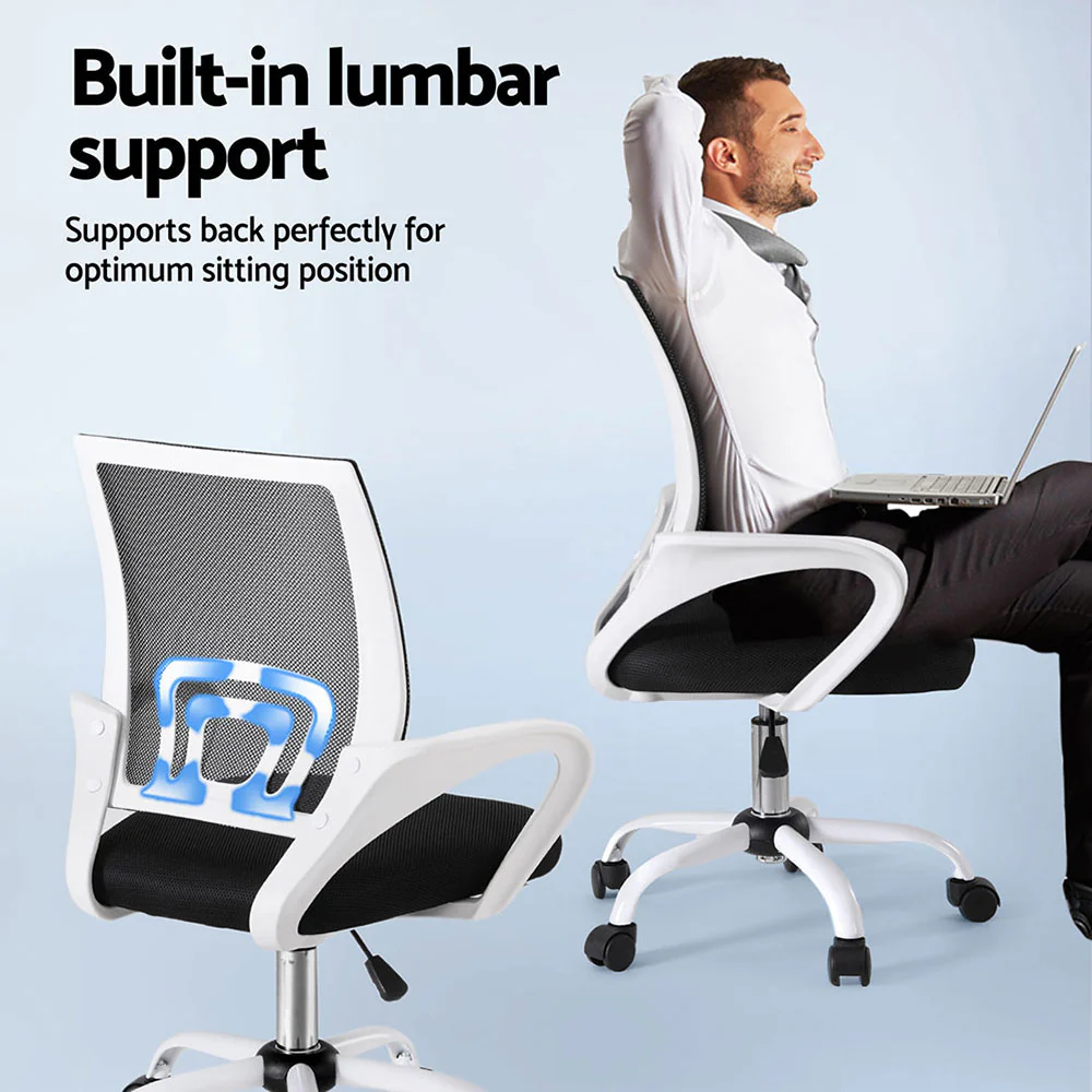 Artiss 2x Office Chair Mesh Computer Gaming Desk Chairs Work Study Mid Back - Image 5