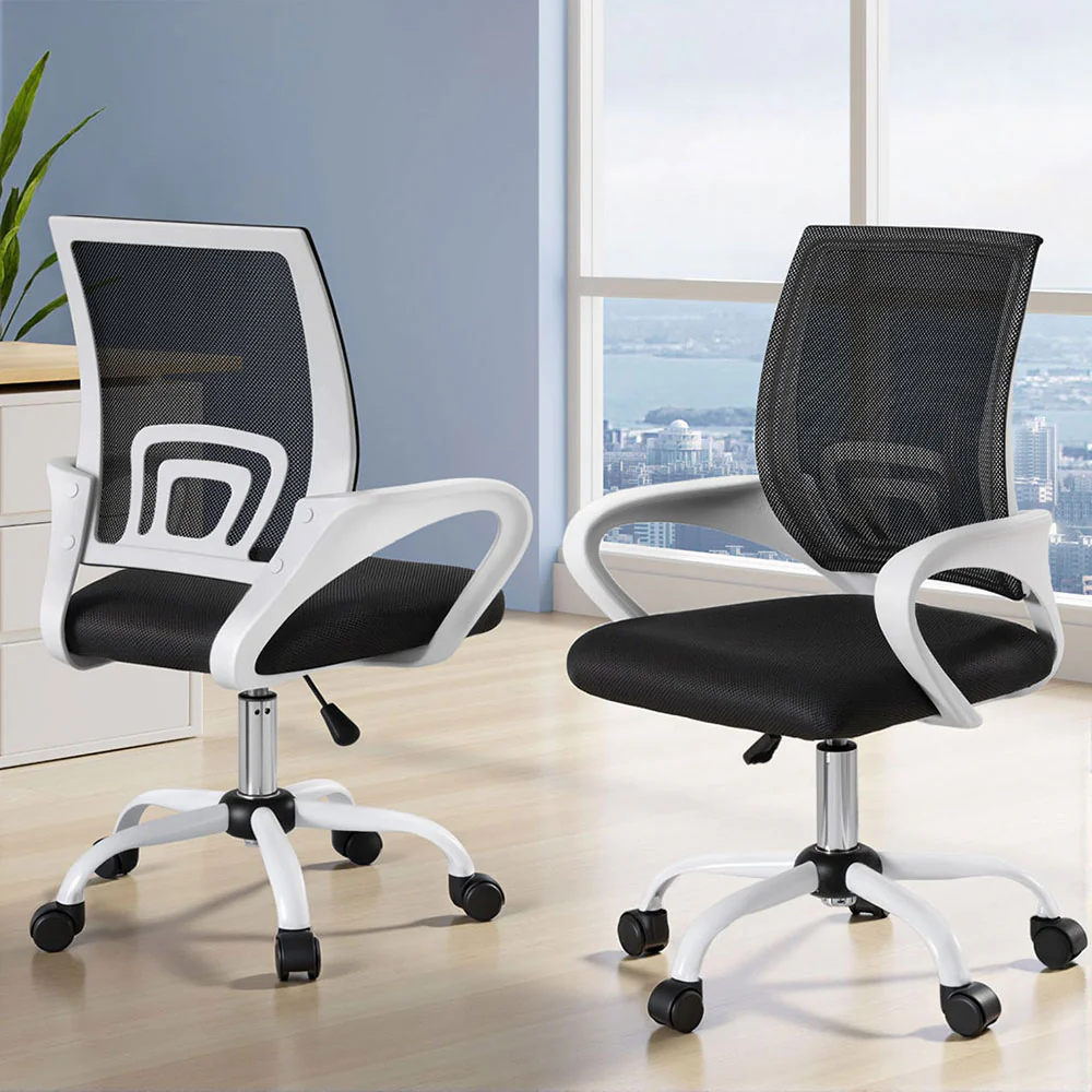 Artiss 2x Office Chair Mesh Computer Gaming Desk Chairs Work Study Mid Back - Image 7
