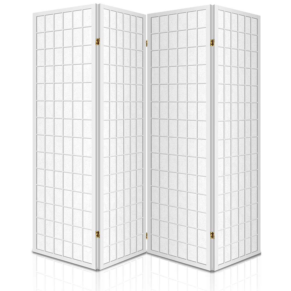 Artiss 4 Panel Room Divider Screen 174x179cm White - Image 3