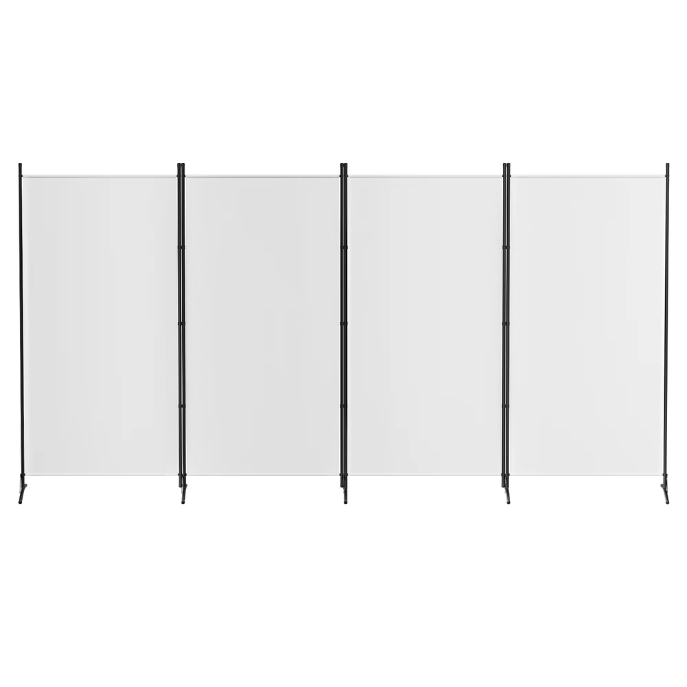 Artiss 4 Panel Room Divider Screen 345x180cm Fabric White - Image 3