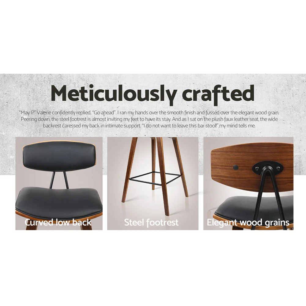 Artiss 4x Bar Stools Leather Padded w/Backrest - Image 6