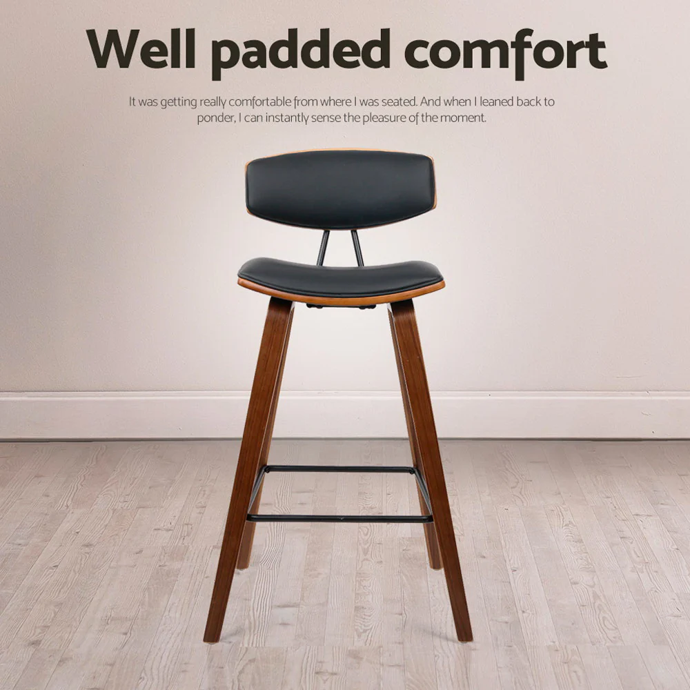 Artiss 4x Bar Stools Leather Padded w/Backrest - Image 8