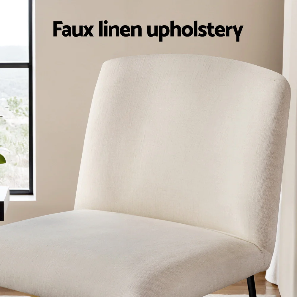 Artiss Accent Chair Armchair Cross Leg Beige - Image 5