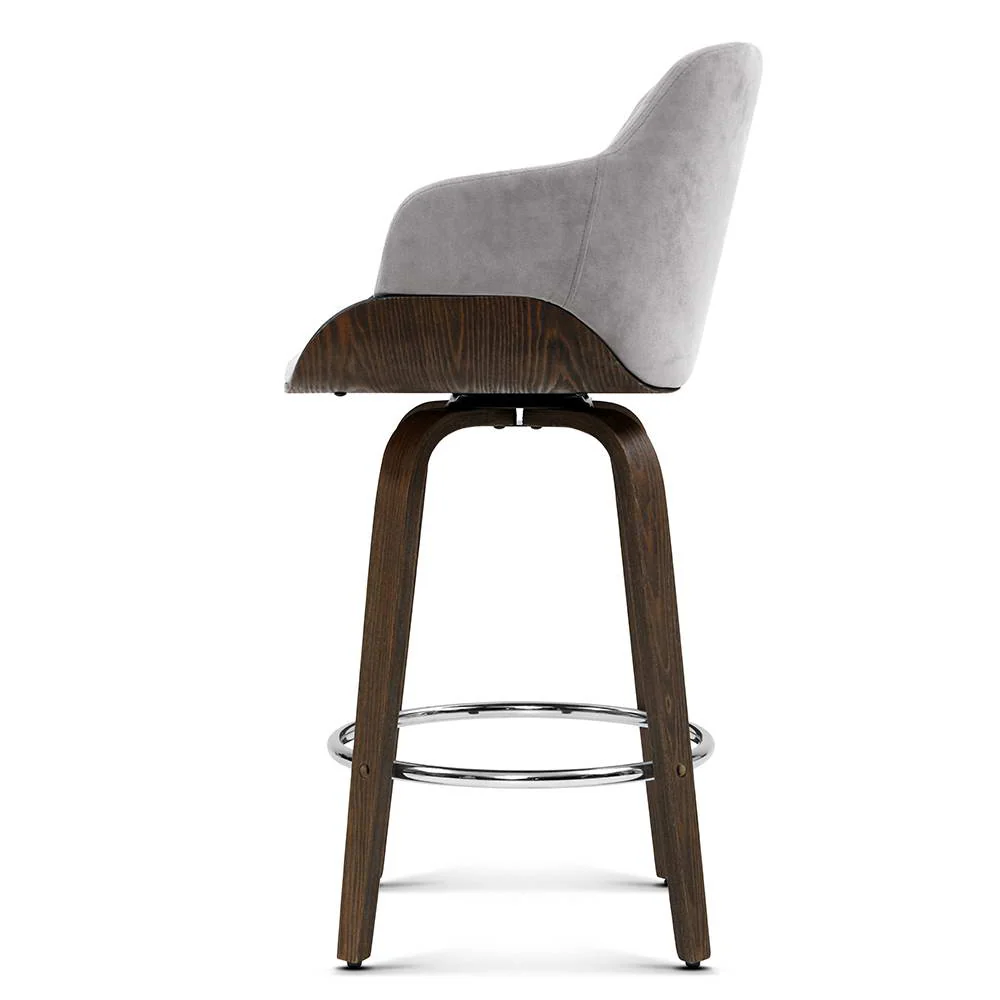 Artiss Bar Stools Swivel Velvet Padded Wooden - Image 3