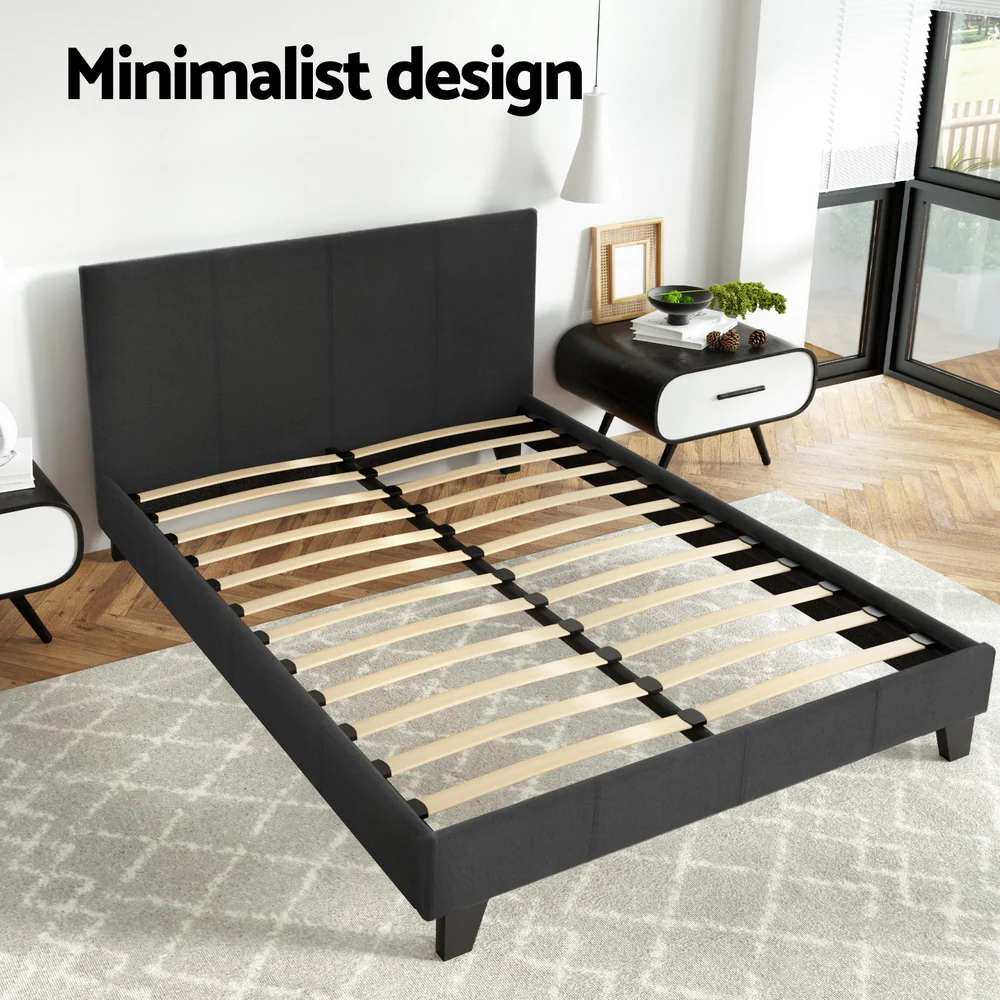 Artiss Bed Frame Double Size Charcoal NEO - Image 4