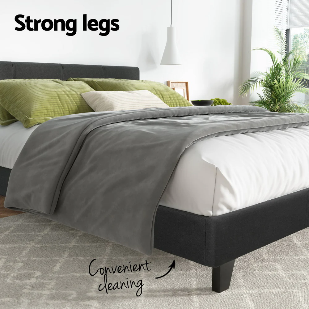 Artiss Bed Frame Double Size Charcoal NEO - Image 5