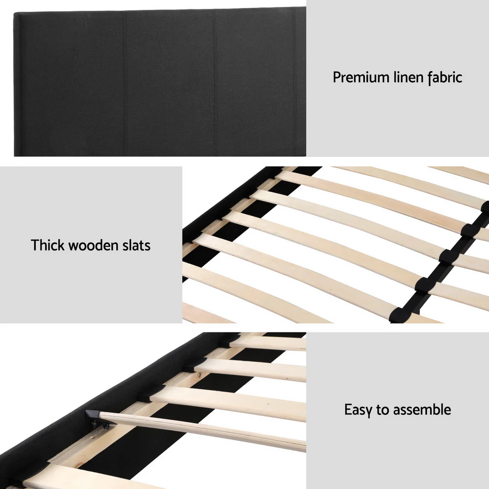 Artiss Bed Frame Double Size Charcoal NEO - Image 6