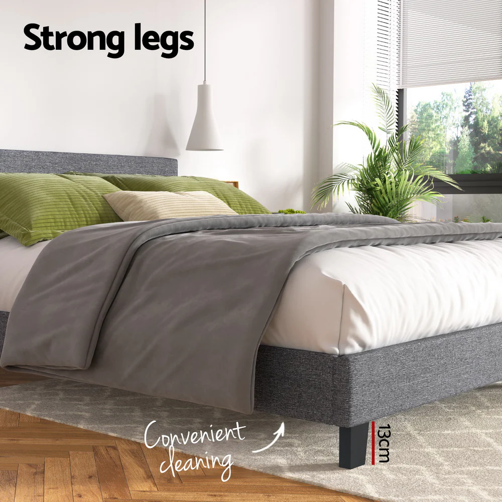 Artiss Bed Frame Double Size Grey NEO - Image 5