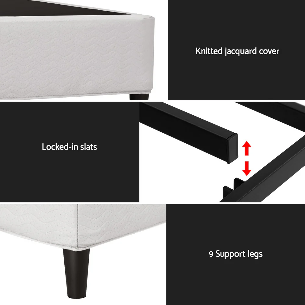 Artiss Bed Frame King Size Metal Grey MASON - Image 6