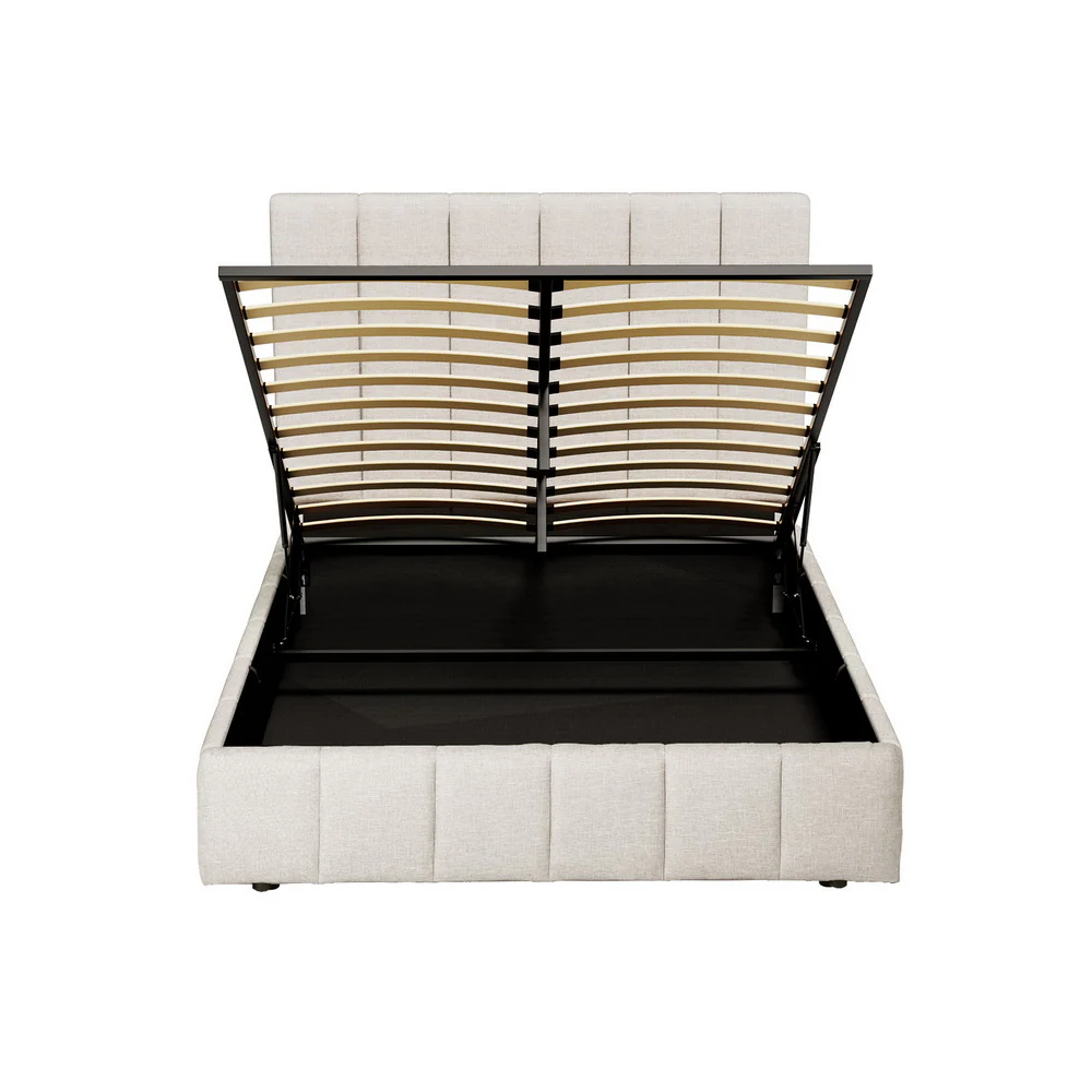 Artiss Bed Frame Queen Size Beige TETTE - Image 3